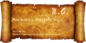 Markoczi Oszkár névjegykártya